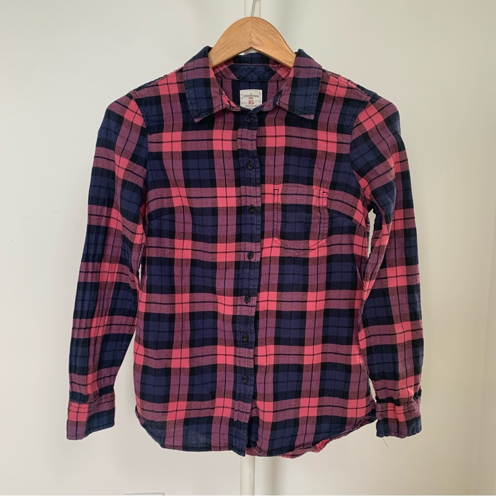 Gap Fitted Boyfriend Flannel Button up Shirt XS